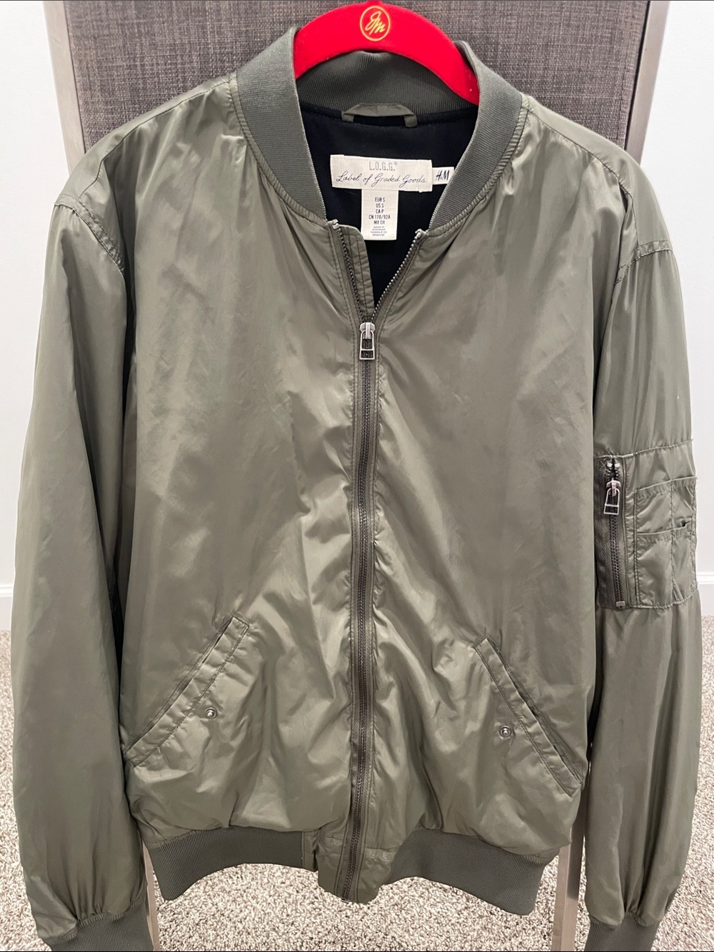 H&M Men's Olive Bomber Jacket